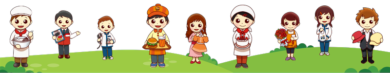 いろいろなお仕事に挑戦する子どもたちのイラスト